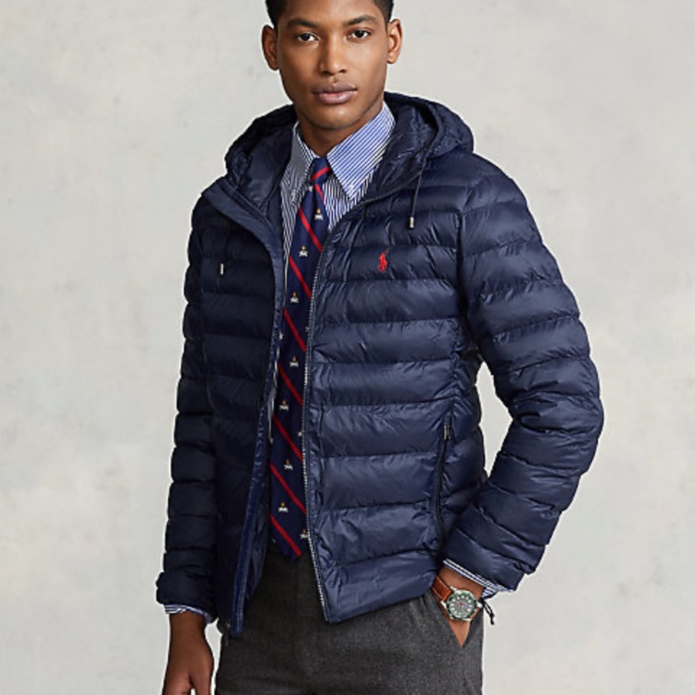 NWT Polo Ralph Lauren The Packable Hooded Jacket - Collection Navy